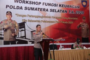 Kapolda Sumsel Membuka Workshop Fungsi Keuangan Polda Sumsel TA.2020