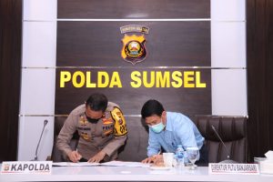 Penandatanganan MOU Polda Sumsel dengan PT. Bukit Pembangkit Innovative Lahat