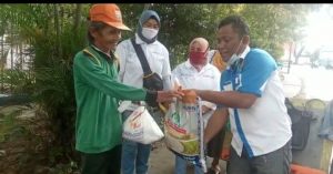 Rangkaian HPN Tahun 2021, PWI Lahat Disuport PTBA Bagikan Sembako