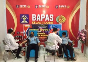 Sambut HUT Pemasyarakatan Ke-57, Bapas Lahat Gelar Donor Darah