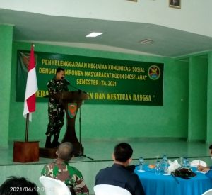 Merajut Persatuan dan Kesatuan Bangsa, Kodim 0405/ Lahat Gelar Komsos Bersama Komponen Masyarakat