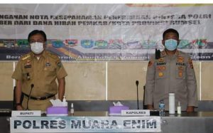 Pj Bupati Muara Enim Tandatangani Nota Kesepahaman Program Penerimaan Bintara Polda Sumsel