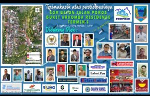 Warga Arcomba Mengucapkan Terima Kasih Kepada Donatur Atas Partisipasi dalam Pengecoran Jalan Komplek di Termin Ke-1