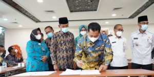 Bupati Banyuasin Meresmikan Tapal Batas Dua Wilayah Kabupaten Banyuasin