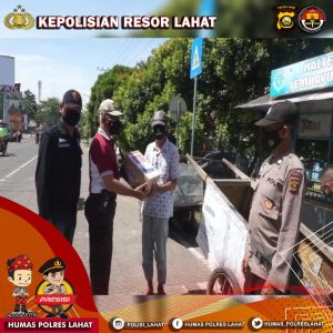 Bansos Polres Lahat Gandeng PWI dan SMSI kabupaten Lahat