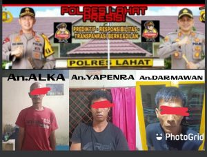 Tiga Pelaku Pencurian Handreil Exavator Diamankan Polsek Merapi Seorang Lagi DPO