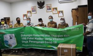 PT MIP Berikan Bantuan Konsentraktor Oksigen dan 1000 Paket masker, Vitamin ke Pemkab Lahat