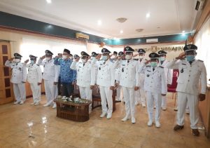 Lurah dan Kepala Desa se-Kecamatan Banyuasin III Ikuti Upacara Peringatan HUT RI Ke-76 yang Dilaksanakan di Istana Negara Secara Virtual