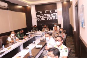 Kapolda Sumsel Bersama Forkopimda Prov Sumsel Ikuti Vicon Launching Aplikasi Asap Digital Oleh Kapolri.