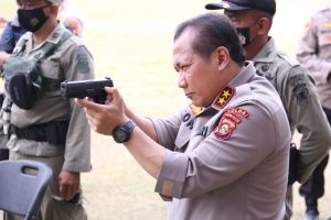 Kapolda Sumsel Bersama PJU Polda Sumsel Gelar Latihan Menembak