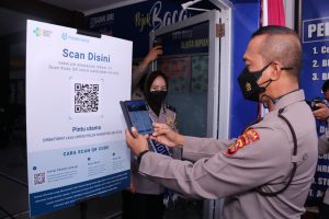 Selain Mall, Masuk Mako Ditlantas Polda Sumsel Wajib Scan QR Code PeduliLindungi