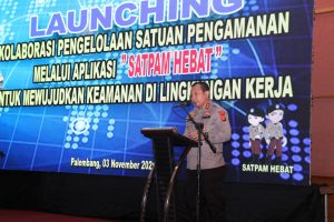 Kapolda Sumsel Sampaikan Saat Launching Aplikasi Satpam Hebat Dihotel.Aryaduta Palembang