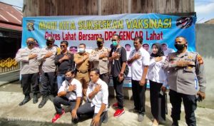 DPC Gencar dan Polres Lahat Bersinergi Gelar Vaksinasi Covid-19, Kapolsek Kota Lahat : Ayo Vaksinasi