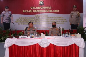 Kapolda Sumsel Didampingi Wakapolda, Membuka Gelar Operasional Bulan Desember 2021