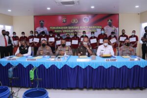 Ditresnarkoba Polda Sumsel Press Release Musnahkan Barang Bukti Narkoba Jenis Sabu, Ganja dan Ekstasi