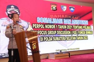 Wakapolda Sumsel Buka Sosialisasi dan Asistensi Perpol Nomor 1 Tahun 2021 tentang Polmas, FGD Fungsi Binmas di Polda Sumsel