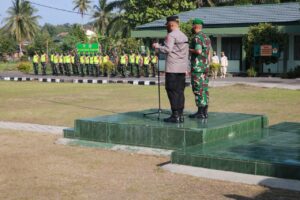 Pererat Silahturahmi dan Menjaga Kesatuan NKRI, Kapolres Lahat Pimpin Apel di Kodim 0405 Lahat