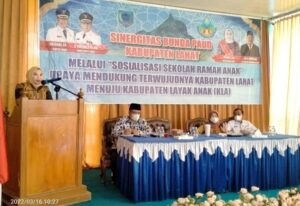 Wujudkan Kabupaten Lahat KLA,  Bunda PAUD Kabupaten Lahat Buka Sosialisasi Sekolah Ramah Anak