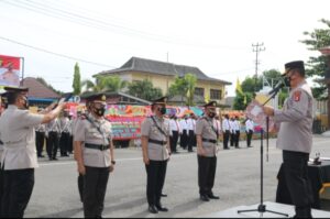 Kapolres Lahat Pimpin Sertijab Kasat Reskrim, kasat Lantas, dan Kapolsek Pajar Bulan