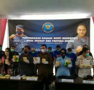 BNNP Musnahkan 47 ribu Pil Ekstasi, 10,624 gram Sabu dan Seribu Batang Ganja