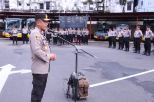 Sambut Fornas VI di Sumsel, Wakapolda Sumsel Memberikan Arahan dan Pengecekan Personel Ditsamapta Polda Sumsel