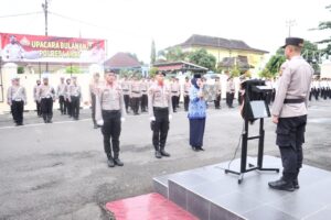 Polres Lahat Upacara Bendera Bulanan dan Jam Pimpinan