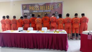 Polda Sumsel Gelar Ungkap Kasus Tindak Pidana Korupsi 12 Orang Mantan Kades