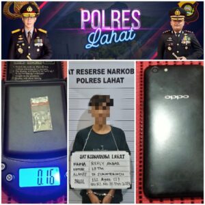 Satres Narkoba Polres Lahat Amankan RA Dipinggir Jalan Desa Wonorejo