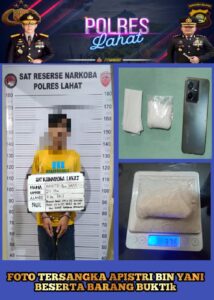 Tim Walet Polres Lahat Amankan Kurir Narkoba Warga Kabupaten Pali