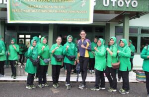 Jelang Peringatan HUT Persit KCK Ke-77, Persit Kodim Lahat Selenggarakan Olahraga Bersama