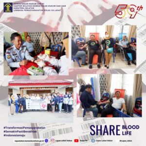 Peringati HBP Ke 59, Lapas Lahat Giat Donor Darah