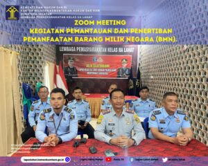 Lapas Kelas IIA Lahat Zoom Metting Pemantauan dan Penertiban Pemanfaatan BMN