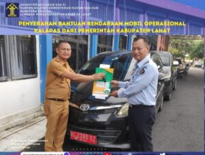 Lapas Kelas IIA Lahat Mendapat Bantuan Mobil Operasional dari Pemkab Lahat