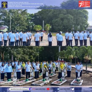 Lapas Kelas IIA Lahat Upacara Tabur Bunga  di Taman Makam Pahlawan Puspa Bhakti