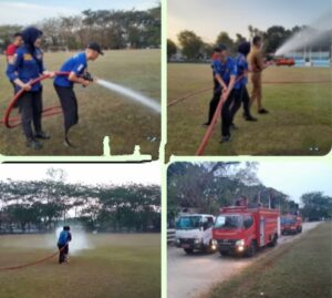 Musim Kemarau, Damkar, BPBD dan DLH Lahat Bersinergi Melakukan Penyiraman