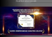 Kemenkumham Sumsel Raih Penghargaan Pelaporan Kekayaan ASN