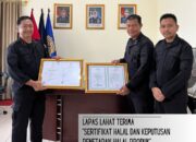 Lapas Lahat Terima “ Sertifikat Halal dan Keputusan Penetapan Halal Produk”