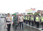 Anggota Kodim 0405/Lahat Ikuti Apel Gelar Pasukan Kesiapan PAM TPS Operasi Mantap Brata Musi