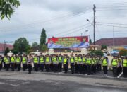 Kapolres Lahat Pimpin Apel Gelar Pasukan Pergeseran Personil Pam TPS Ops. Mantap Brata 2024