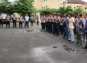 Kompol Christopher S..Panjaitan, SE,MSI selaku Ka Anev memimpin Apel Ops Pekat 1 Musi-2024