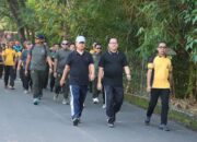 Hari Bhayangkara ke 78, Polres Lahat Olah Raga Bersama Forkompimda