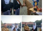 Buka MPLS, Dr. Baslini, M.Pd Pasangkan Selempang Pada Siswi SMANPALA Berprestasi