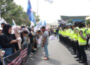 Polres Lahat Kawal dan Amankan Aksi Ribuan Massa dari Lintas Partai dan Ormas