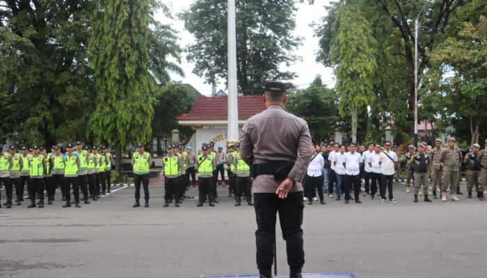 Pengamanan Kunker Mendes dan BNN Pusat di Kabupaten Lahat, Polres Lahat Gelar Apel Gabungan