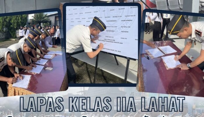 Lapas Kelas IIA Lahat Penandatanganan Pakta Integritas dan Komitmen Bersama Pembangunan Zona Integritas 2026