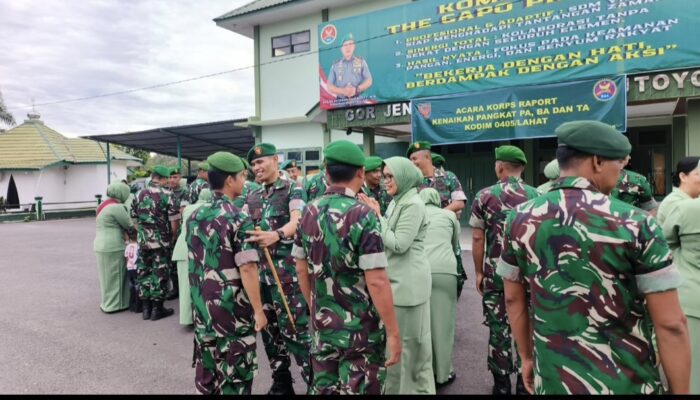 Kodim 0405/Lahat, Giat Korp Raport Kenaikan Pangkat PA, BA, dan TA Priode 1 April 2026