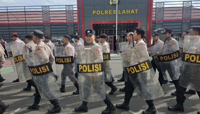Pasukan Dalmas Polres Lahat Latihan Rutin Kesiapsiagaan