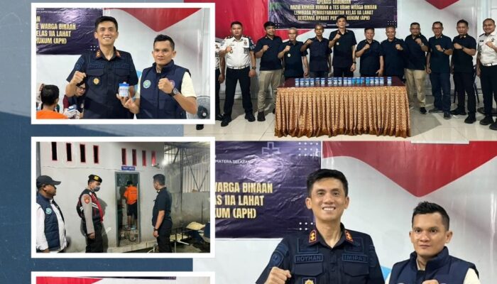 Lapas Lahat Gelar Operasi Gabungan Razia Kamar Hunian & Tes Urine Warga Binaan Bersama Jajaran Aparat Penegak Hukum