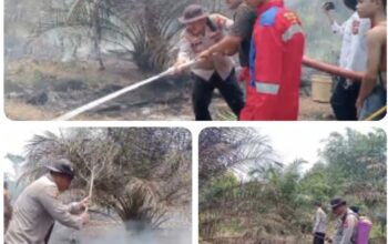 Polres Lahat Bersama, Damkar dan Masyarakat, Tangani Karhutlah di Kikim Timur