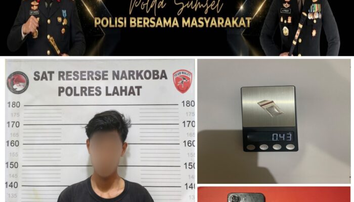 Satresnarkoba Polres Lahat Amankan Pria Diduga Terlibat Peredaran Sabu di Merapi Barat